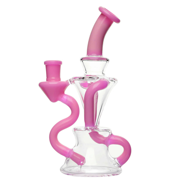 PREMIUM TWISTED RECYCLER RIG WITH COLOR-ACCENTED TUBES