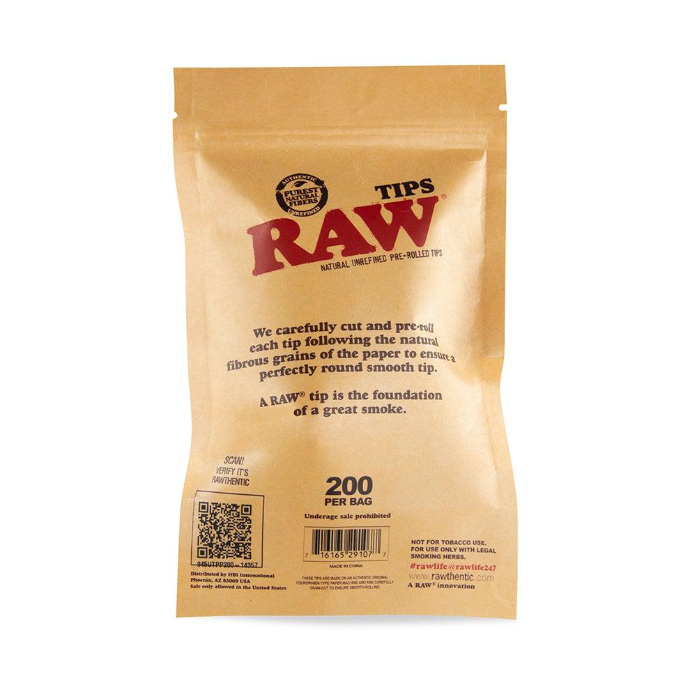 Raw Pre-Rolled Tips in Pouch - 200ct