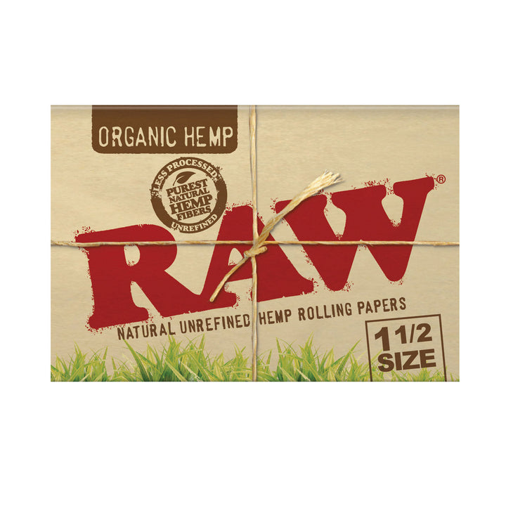 25PC DISPLAY - RAW Organic Hemp Rolling Papers - 1 1/2"