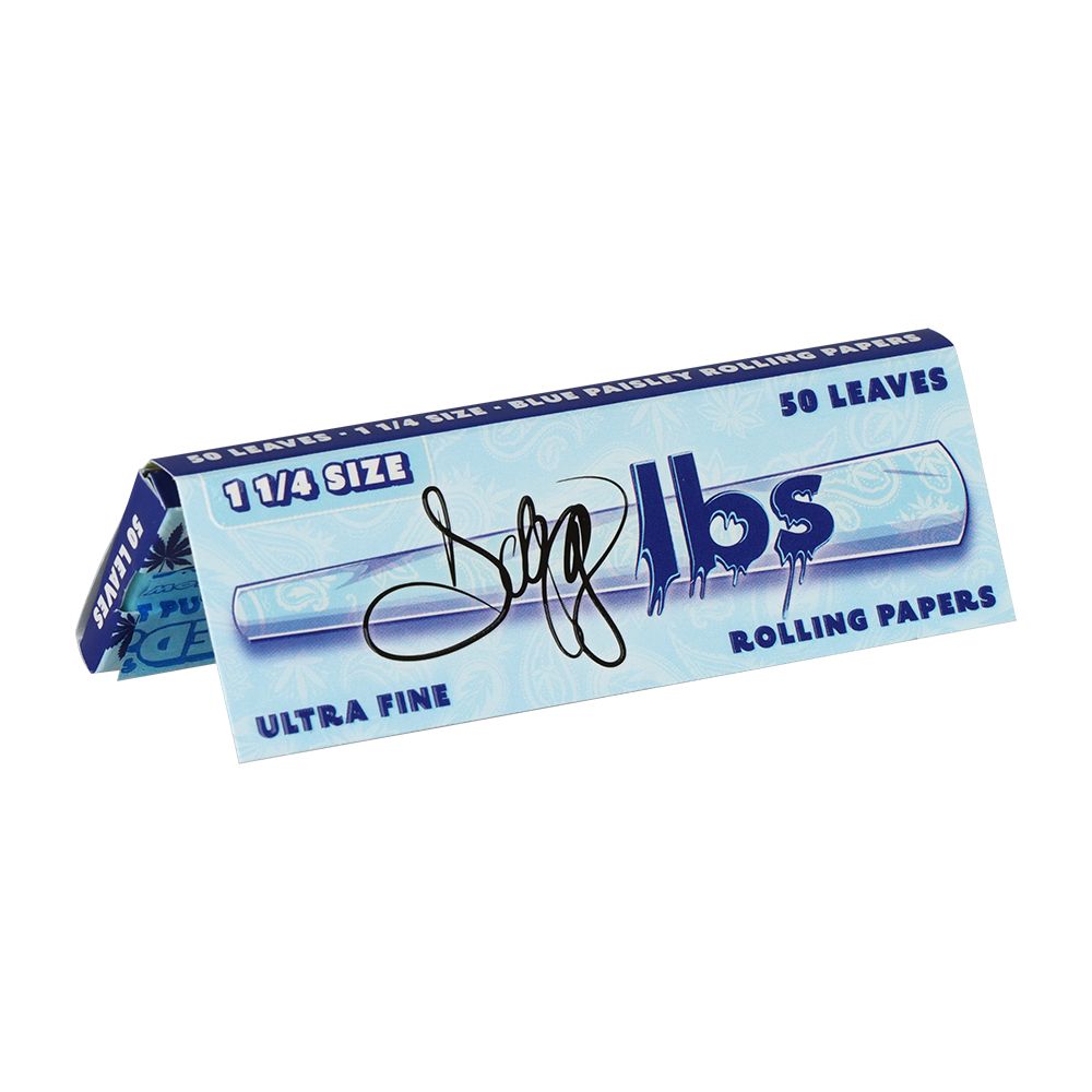 50CT DISPLAY - Dogg Lbs Blue Paisley Rolling Papers - 1 1/4" / 50pc