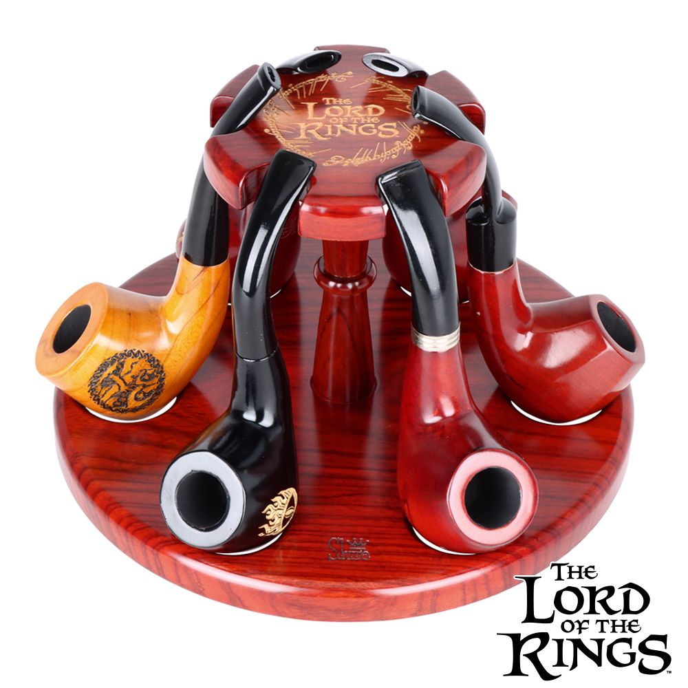 Pulsar Shire Pipes x LoTR COUNCIL OF ELROND Multi-Pipe Wood Display Stand - 8"x5" - view 4 | BDDbrands