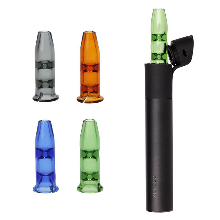 Pulsar Bullet Tip Glass Mouthpiece Attachment for Puffco Pivot w/ Display Stand - Colors Vary by Gift Guru | BDDbrands