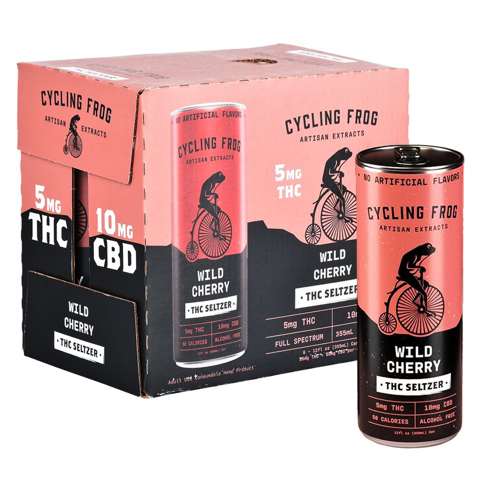 Cycling Frog THCa Seltzer | 12oz | 5mg THCa / 10mg CBD | 6ct Box