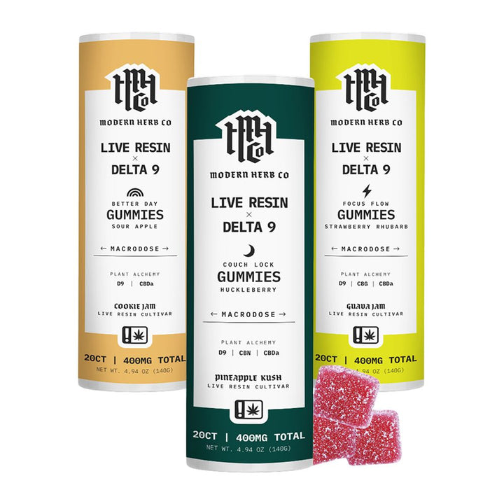Modern Herb Co Live Resin Delta 9 Macrodose Gummies | 400mg | 20pc | 6pk Display