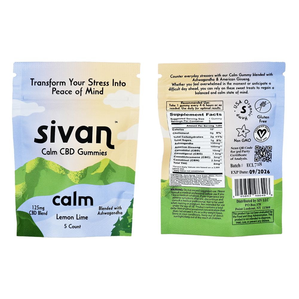 Sivan CBD Blend Gummies | 625mg | 5pc | 10pk Display