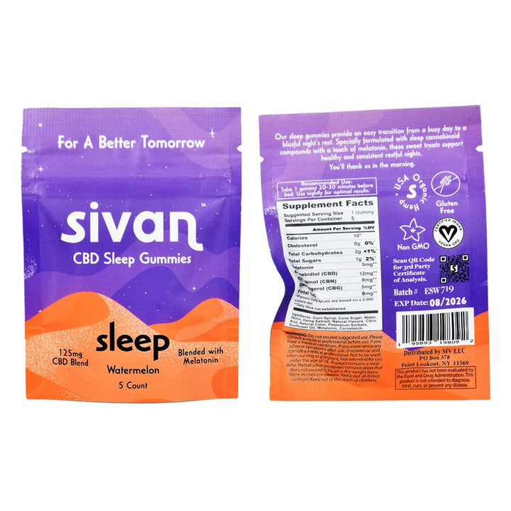 Sivan CBD Blend Gummies | 625mg | 5pc | 10pk Display