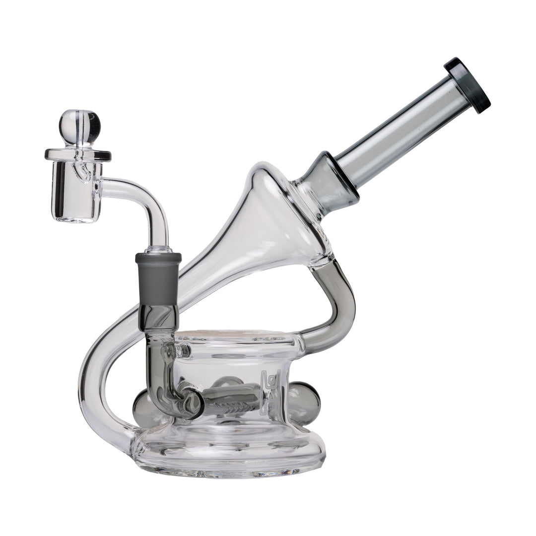 Human Grade 7.5" Recycler 45 (Triple Marble) Glass Rig Water Pipe