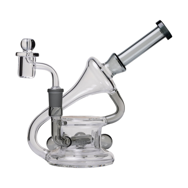 Human Grade 7.5" Recycler 45 (Triple Marble) Glass Rig Water Pipe
