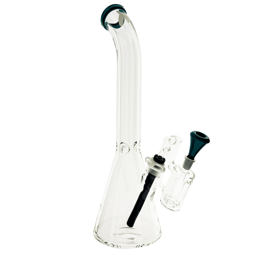 18" x 9mm color top beaker Bong bent neck + Ash Catcher Combo - view 2 | BDDbrands