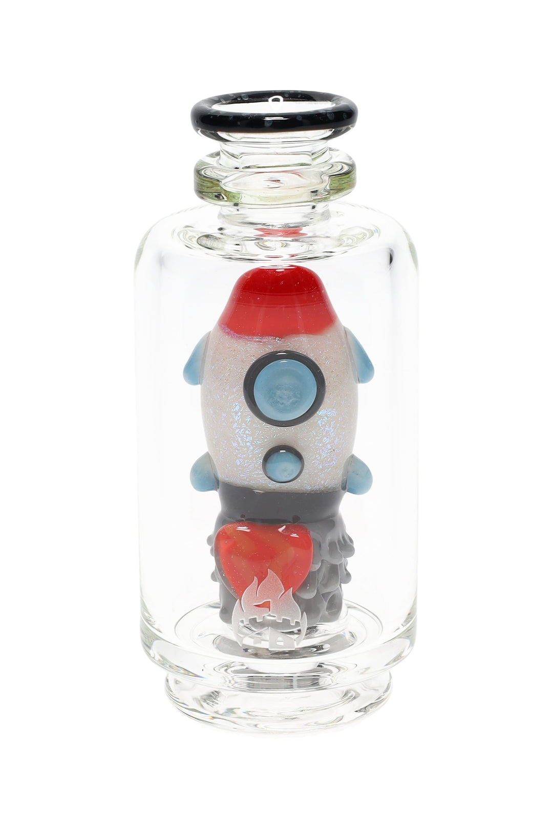 Empire Glassworks “Glow Rocket Ship” Peak Attachment – 4½″ – US-Made