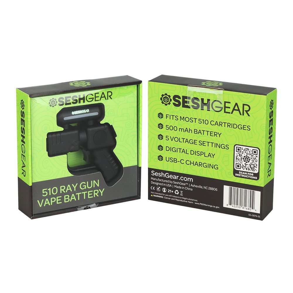 Seshgear Ray Gun 510 Variable Voltage Vape Battery | 500mah | Smoke Shop BDDbrands Seshgear Ray Gun 510 Variable Voltage Vape Battery | 500mah | Smoke Shop BDDbrands