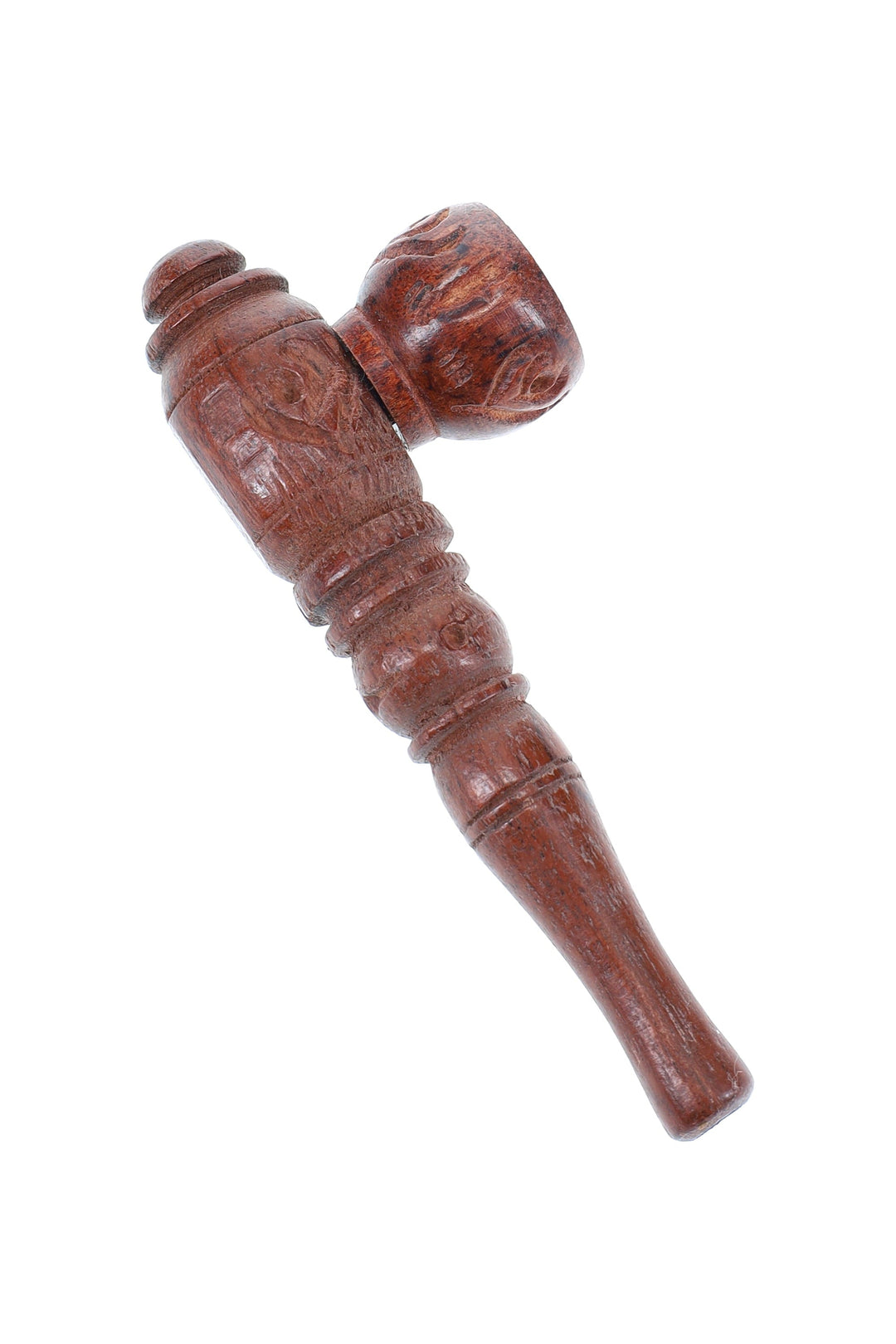 Carved Wood Hand Pipe “Trail Carver” – 3½–4″ – Assorted by Primate Glass | BDDbrands