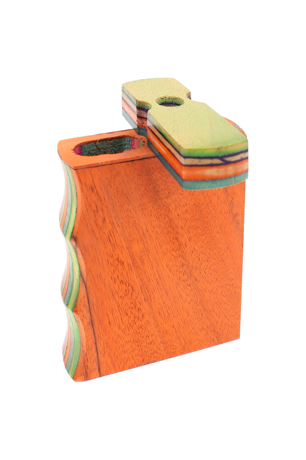 Multicolor Layered Wood Dugout “Mini Rainbow Rail” – 3″ – Assorted Colors - view 2 | BDDbrands