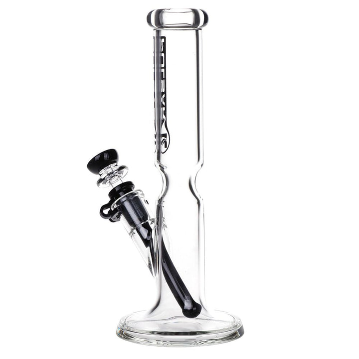 Pulsar flared straight tube water pipe side angle view showing flared base and black diffuser downstem
