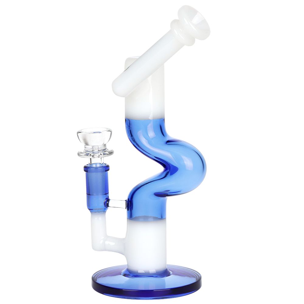 Pulsar two-tone U-bend water pipe side angle view showing S-shaped curve and percolator base