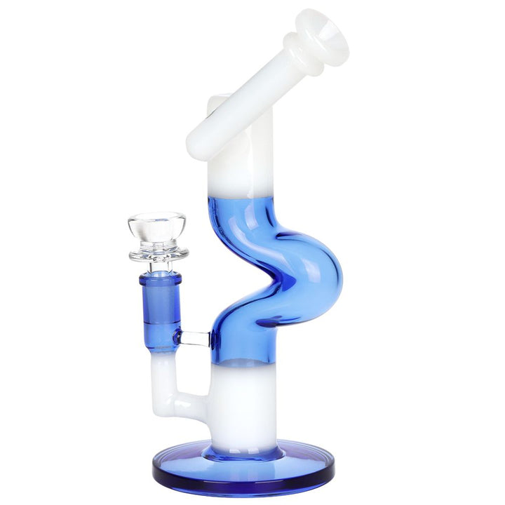 Pulsar two-tone U-bend water pipe side angle view showing S-shaped curve and percolator base