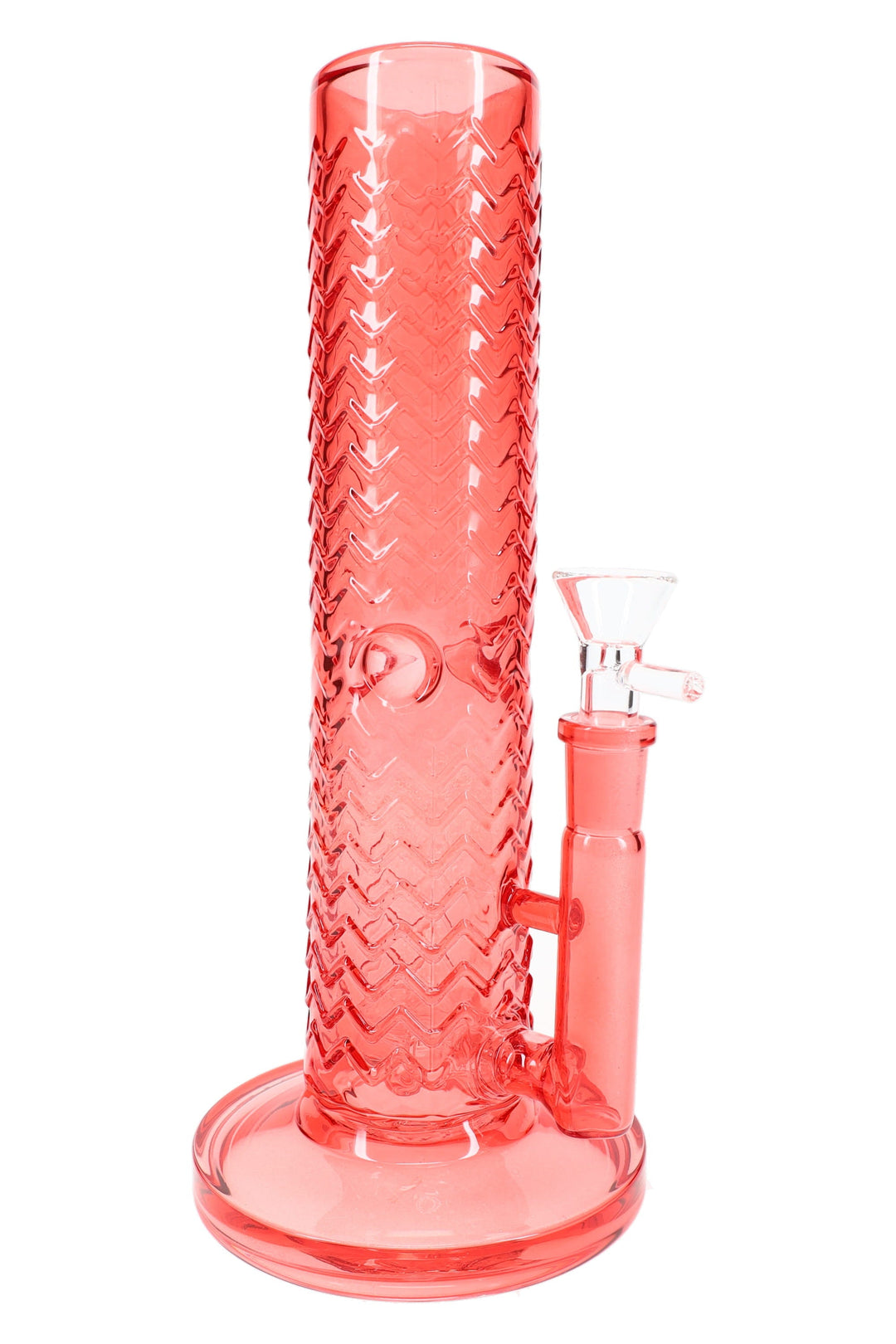 Wave-Texture Straight Shooter Bong “Ripple Rocket” – 10″ – Showerhead Perc – Ice Pinch