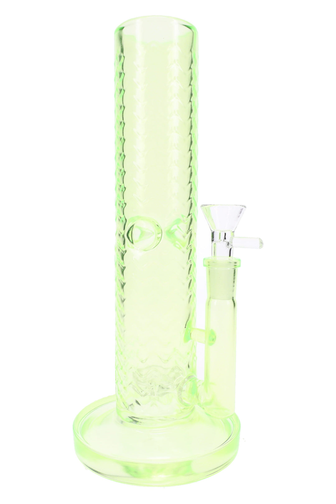Wave-Texture Straight Shooter Bong “Ripple Rocket” – 10″ – Showerhead Perc – Ice Pinch