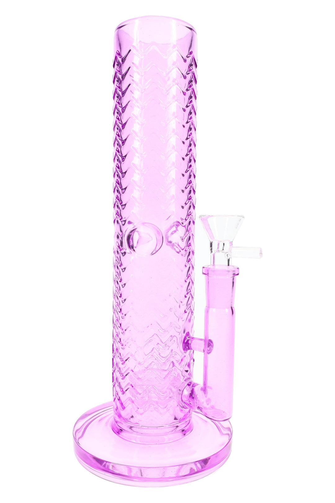 Wave-Texture Straight Shooter Bong “Ripple Rocket” – 10″ – Showerhead Perc – Ice Pinch