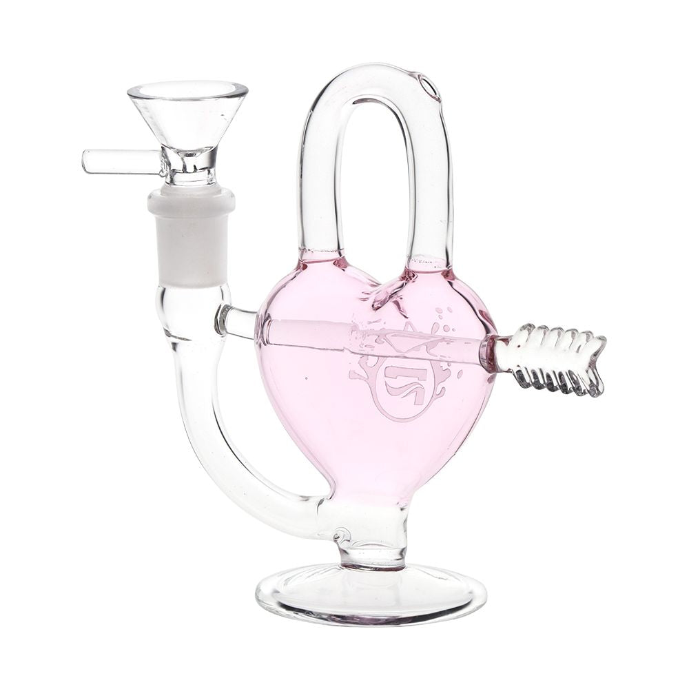 Pulsar Arrow Heart Glass Water Pipe - 5" / 14mm F - view 2 | BDDbrands
