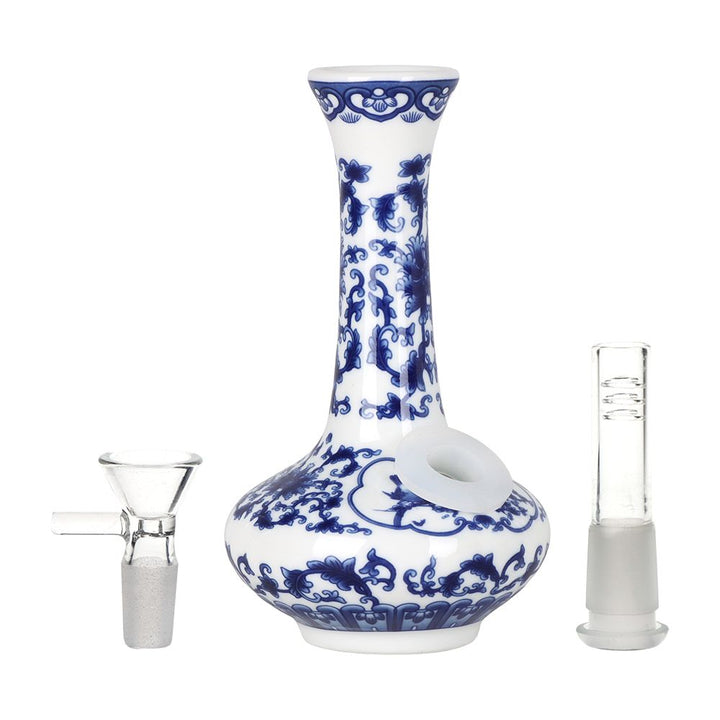 SeshGear Chinese Vase Ceramic Water Pipe - 5.5" / 14mm F / Oval Base