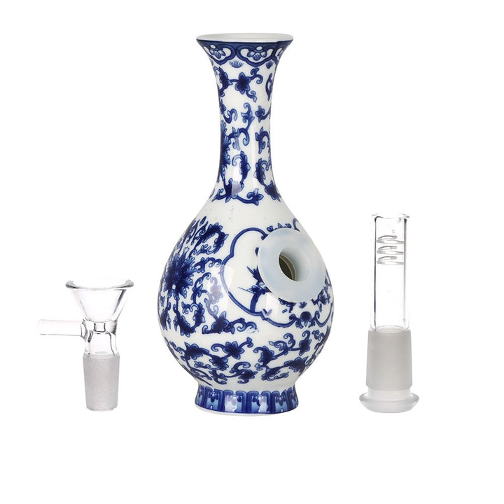 SeshGear Chinese Vase Ceramic Water Pipe -  5.75" / 14mm F / Bubble Base