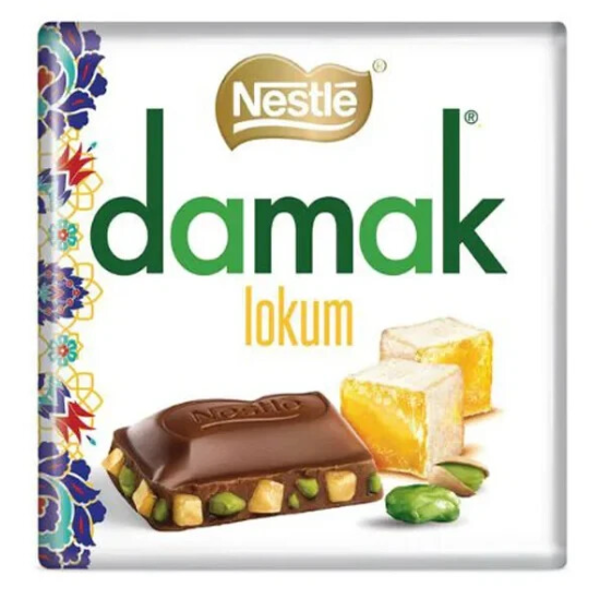 Damak Lokum Milk Chocolate with Pistachio 60g (Turkey) by Nestle | BDDbrands