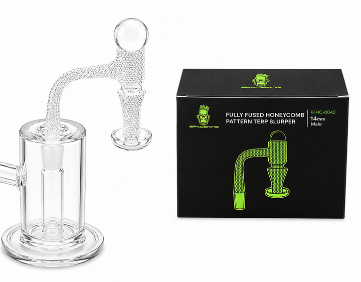Space King Fully Fused Honeycomb Pattern Terp Slurper (Black Green)