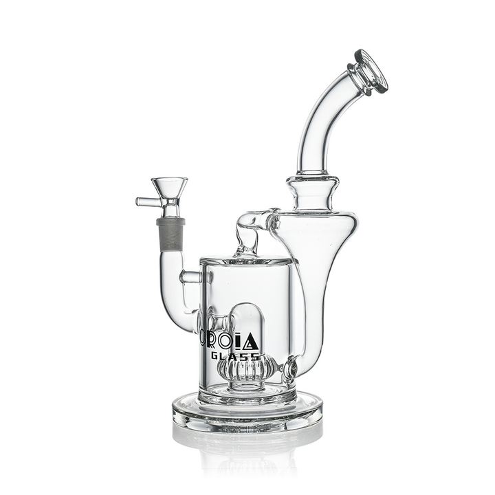 10" Hourglass Recycler Scientific Bong with Crown Perc | Croia Glass - view 2 | BDDbrands