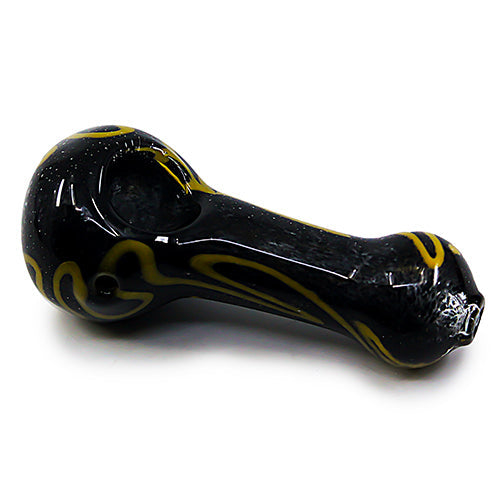 The 4-inch Glass Hand Pipe- Golden Swirl: Fancy and Uniquely Useful