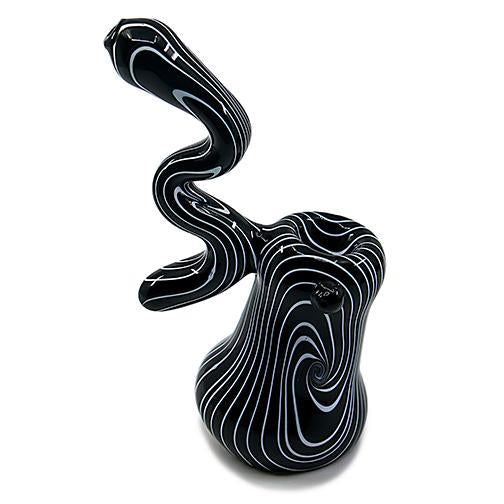 Glass Bubbler - Blue Swirl Bubbler (6")