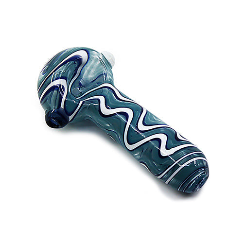 Glass Hand Pipe - Blue Slide (4")