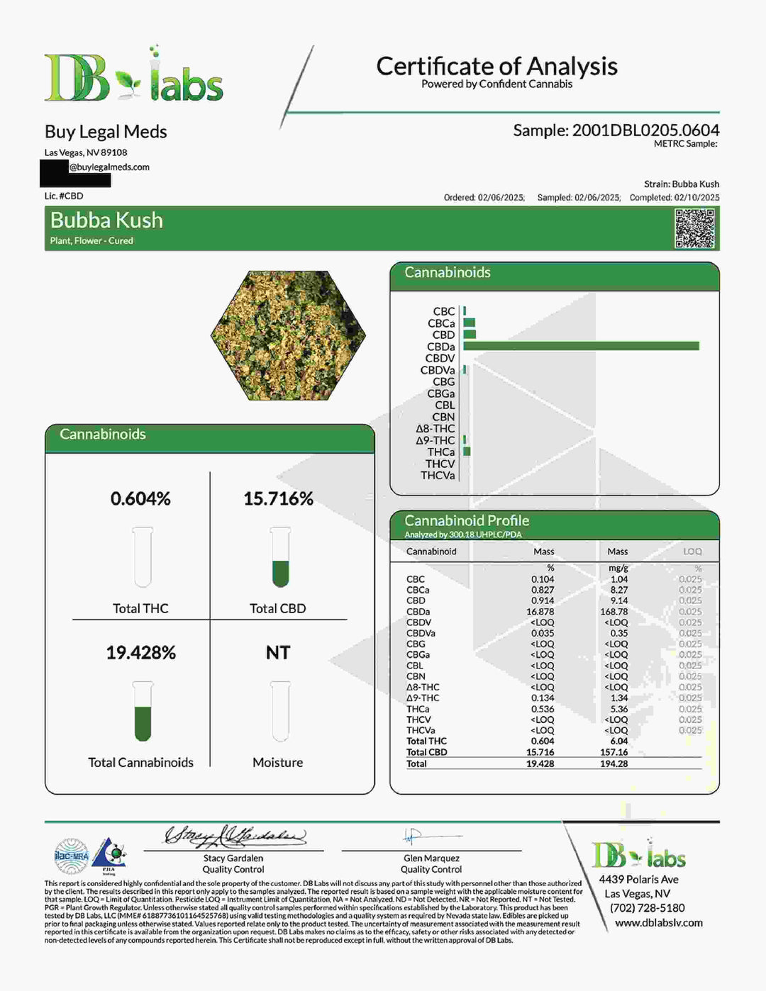 Cloud N9ne CBD Flower - Strain: Bubba Kush (Indoor)
