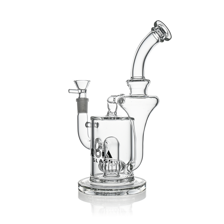 10" Hourglass Recycler Scientific Bong with Crown Perc | Croia Glass - view 3 | BDDbrands