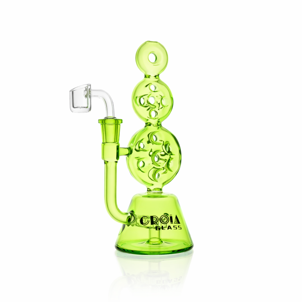 8" Triple Stack Swiss Perc Recycler Dab Rig | Croia Glass - view 4 | BDDbrands