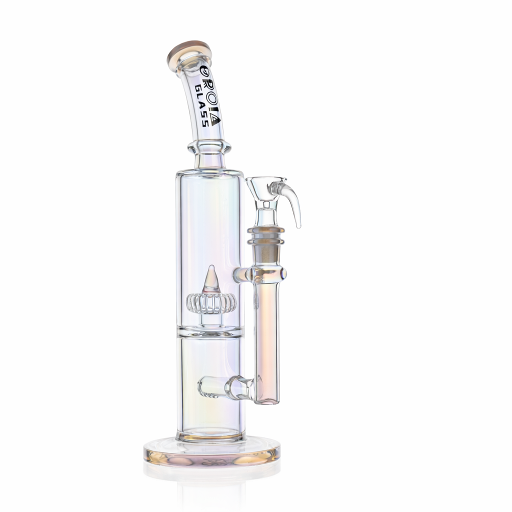 10" Dual Chamber Scientific Bong with Inline and Rocket Perc | Croia Glass - view 3 | BDDbrands