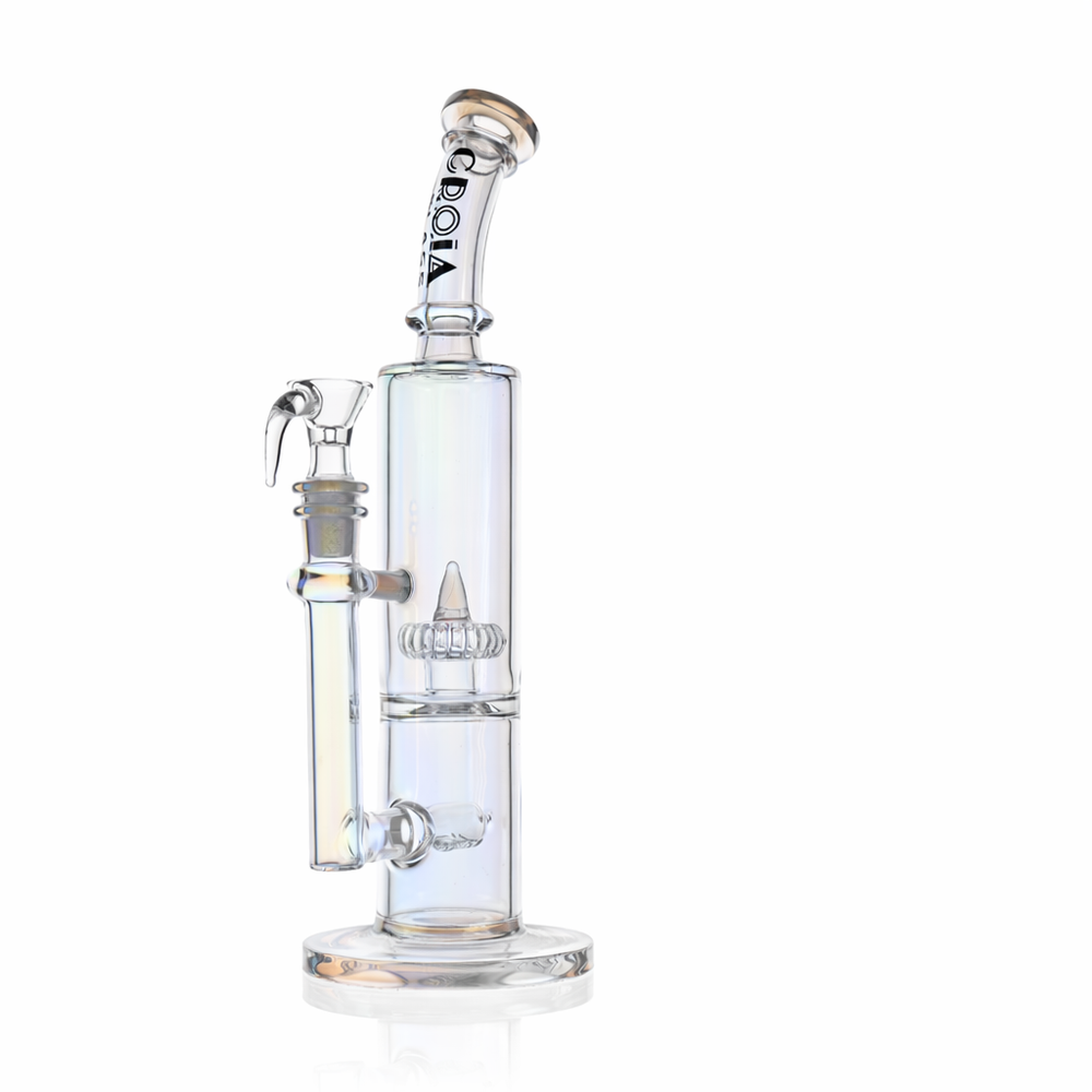 10" Dual Chamber Scientific Bong with Inline and Rocket Perc | Croia Glass - view 2 | BDDbrands