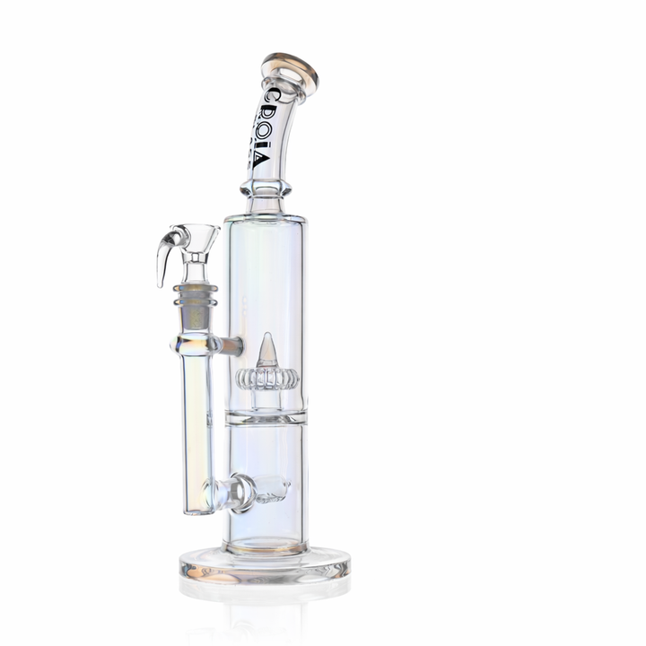 10" Dual Chamber Scientific Bong with Inline and Rocket Perc | Croia Glass - view 2 | BDDbrands