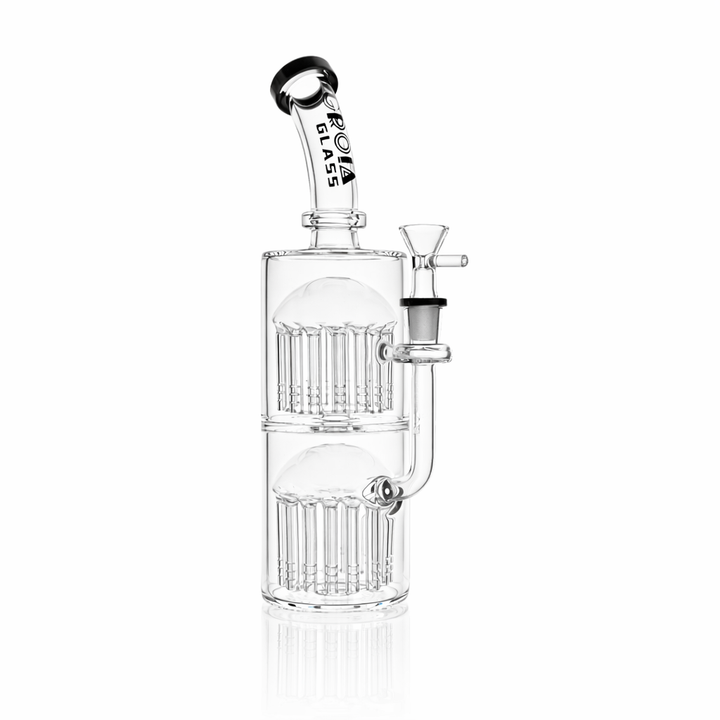 11" Double Tree Perc Scientific Glass Bong | Croia Glass by Croia Glass | BDDbrands