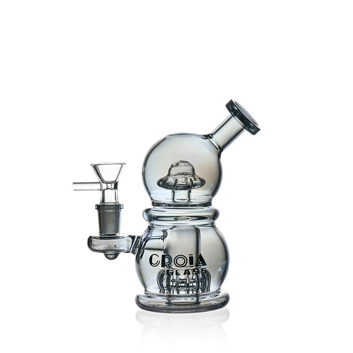 6" Mini Egg Dab Rig with Crown Perc | Croia Glass - view 3 | BDDbrands