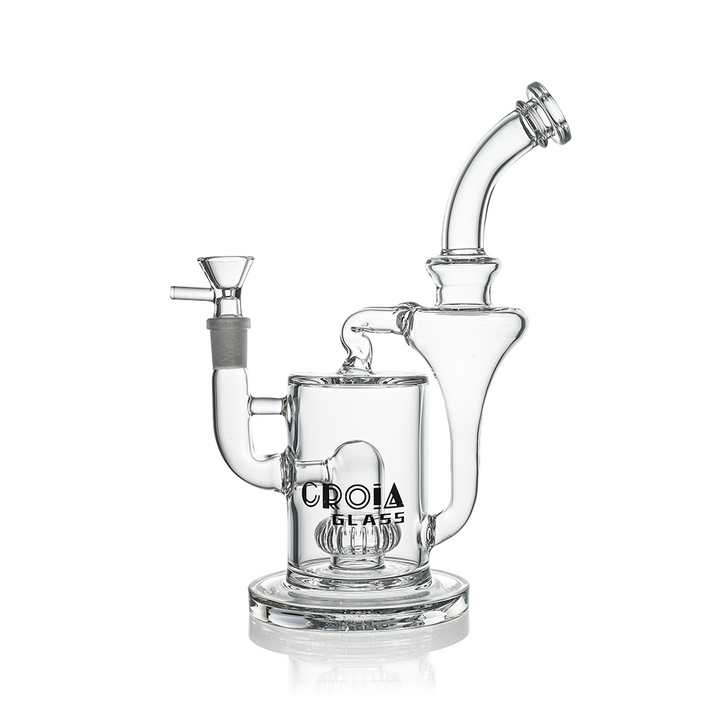 10" Hourglass Recycler Scientific Bong with Crown Perc | Croia Glass by Croia Glass | BDDbrands