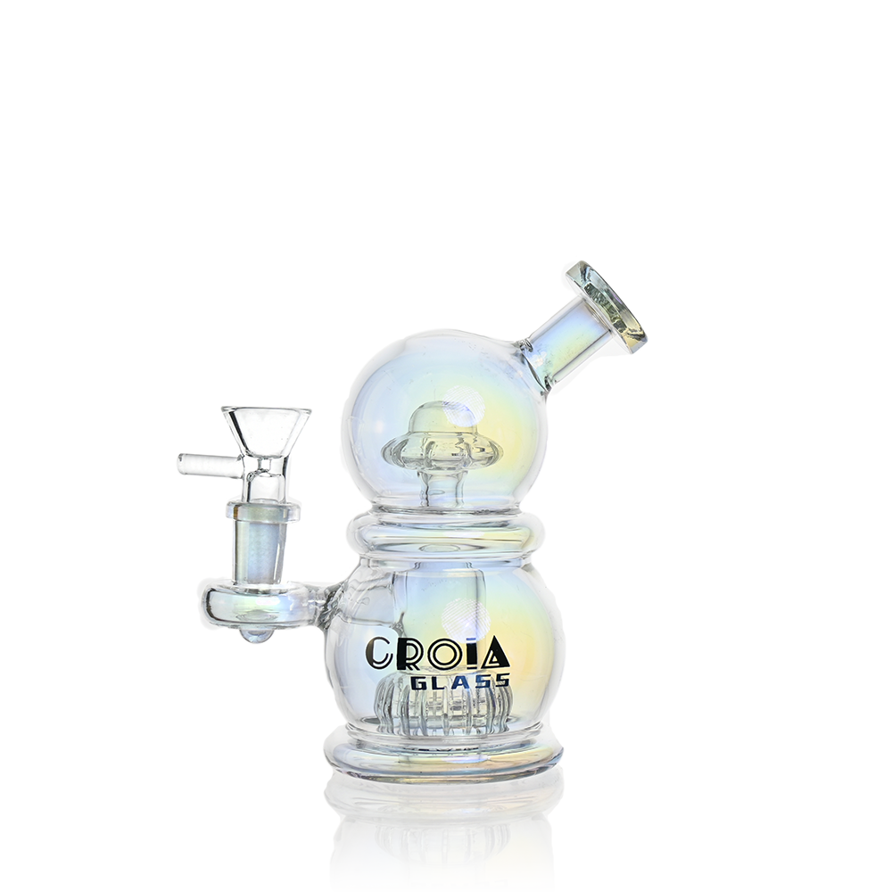 6" Mini Egg Dab Rig with Crown Perc | Croia Glass - view 2 | BDDbrands