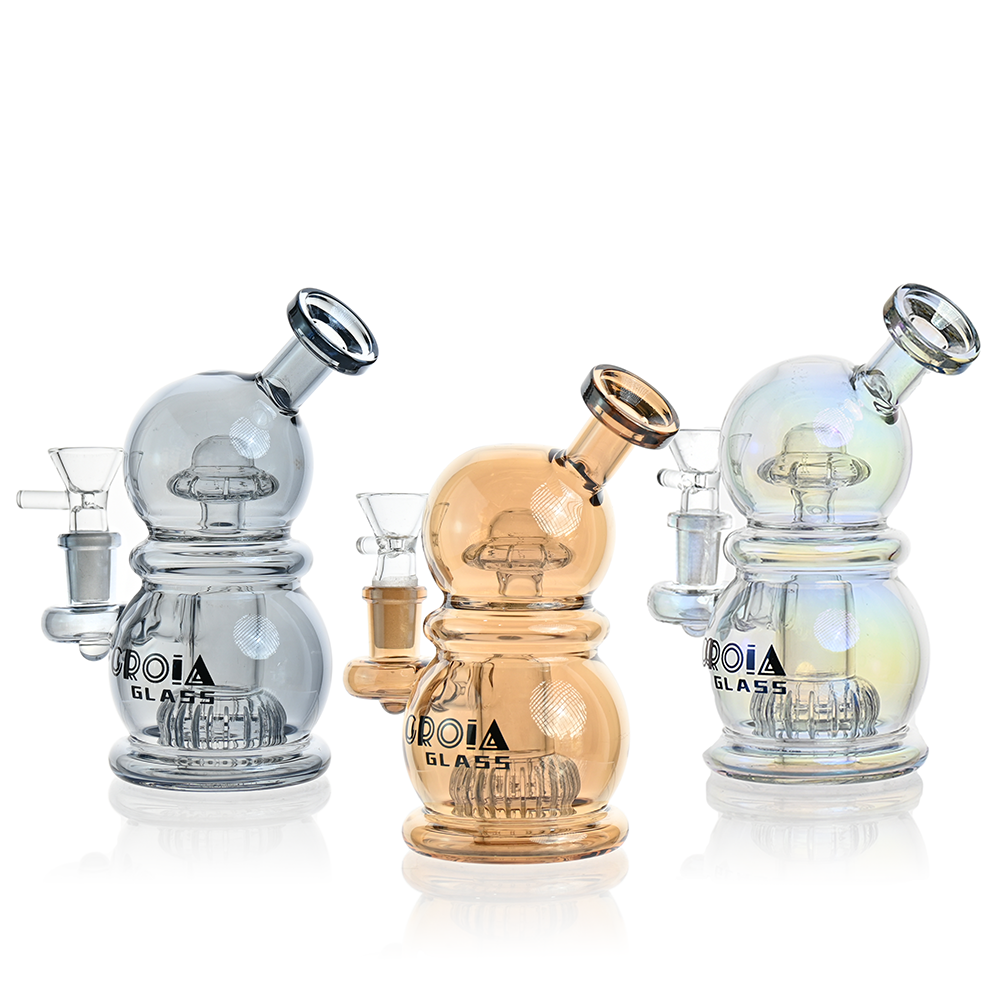 6" Mini Egg Dab Rig with Crown Perc | Croia Glass - view 5 | BDDbrands