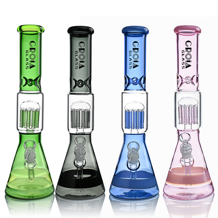 15" Beaker Bong with Tree Perc and Ice Catcher | Croia Glass - view 9 | BDDbrands