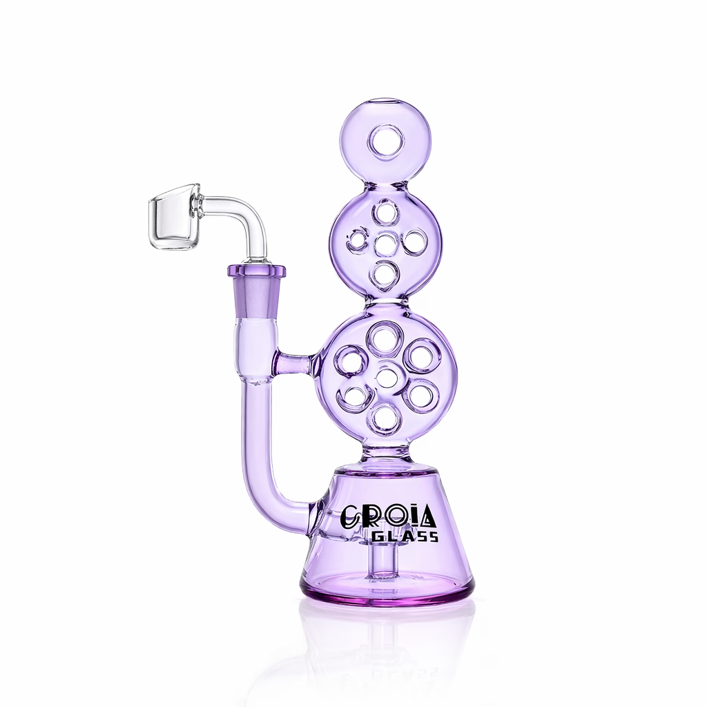 8" Triple Stack Swiss Perc Recycler Dab Rig | Croia Glass - view 3 | BDDbrands