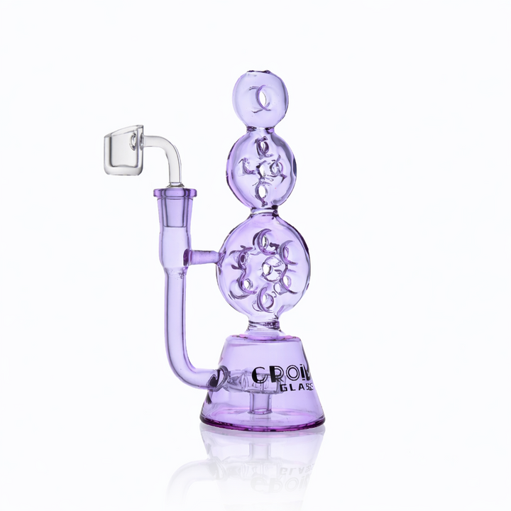 8" Triple Stack Swiss Perc Recycler Dab Rig | Croia Glass - view 9 | BDDbrands