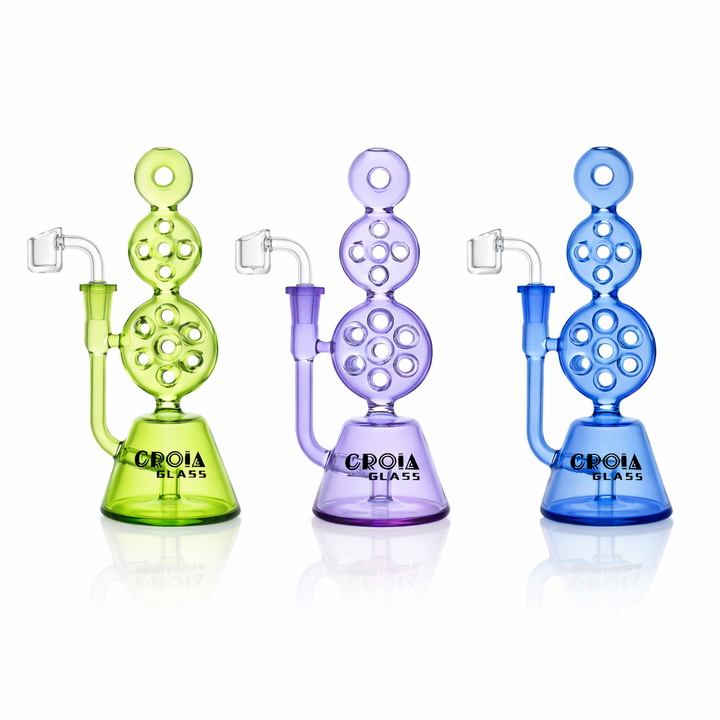 8" Triple Stack Swiss Perc Recycler Dab Rig | Croia Glass - view 8 | BDDbrands