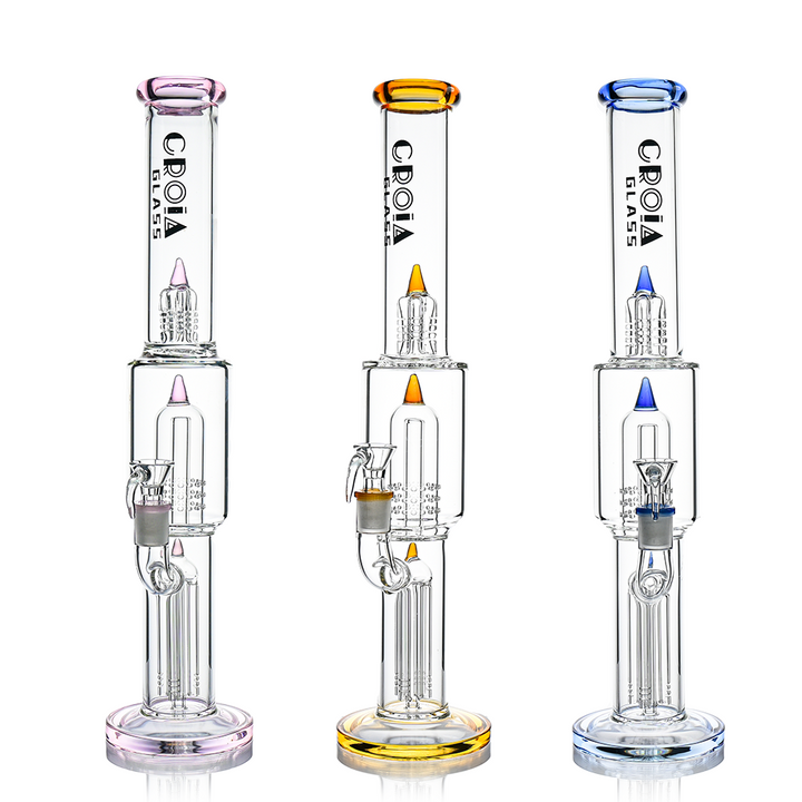 16" Triple Rocket-Perc Scientific Glass Bong | Croia Glass - view 7 | BDDbrands