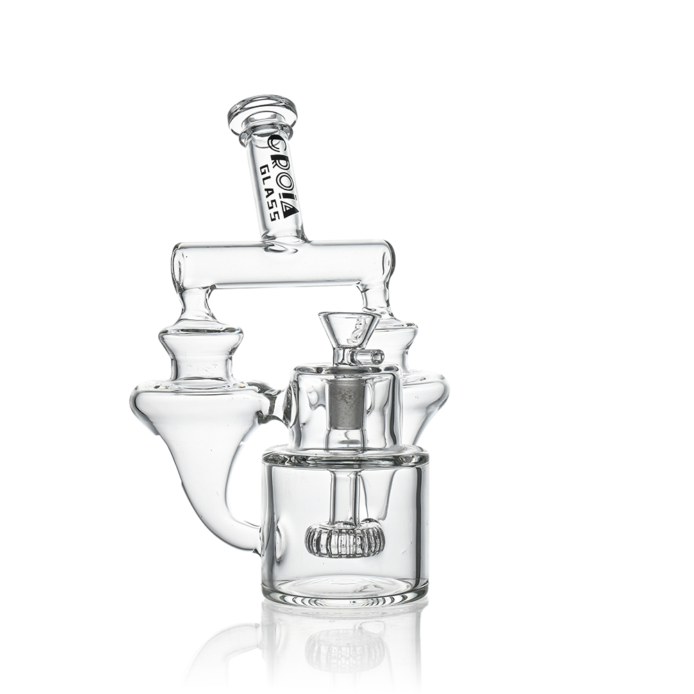 8" Twin Vortex Recycler Scientific Glass Water Pipe | Croia Glass - view 2 | BDDbrands