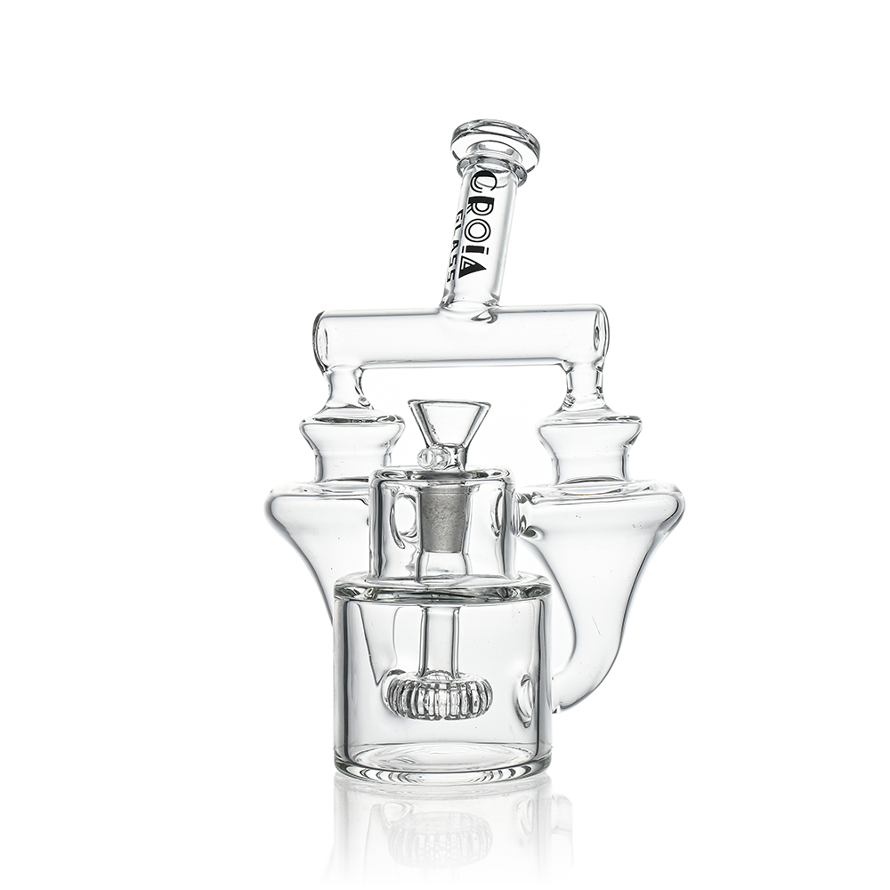 8" Twin Vortex Recycler Scientific Glass Water Pipe | Croia Glass - view 5 | BDDbrands